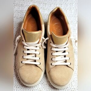 Penelope Chilvers Suede Sneakers With Gold Accents Size 39